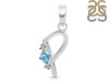 Blue Topaz & White Topaz Alphabet P Pendant BTZ-RDA-16.