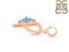 Blue Topaz & White Topaz Alphabet P Pendant BTZ-RDA-16.