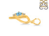 Blue Topaz & White Topaz Alphabet P Pendant BTZ-RDA-16.