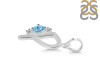 Blue Topaz & White Topaz Alphabet P Pendant BTZ-RDA-16.
