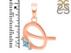 Blue Topaz & White Topaz Alphabet Q Pendant BTZ-RDA-17.