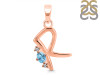 Blue Topaz & White Topaz Alphabet R Pendant BTZ-RDA-18.