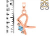 Blue Topaz & White Topaz Alphabet R Pendant BTZ-RDA-18.