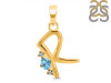 Blue Topaz & White Topaz Alphabet R Pendant BTZ-RDA-18.