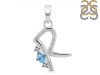 Blue Topaz & White Topaz Alphabet R Pendant BTZ-RDA-18.