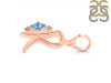 Blue Topaz & White Topaz Alphabet R Pendant BTZ-RDA-18.