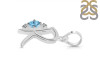 Blue Topaz & White Topaz Alphabet R Pendant BTZ-RDA-18.