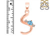 Blue Topaz & White Topaz Alphabet S Pendant BTZ-RDA-19.
