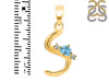 Blue Topaz & White Topaz Alphabet S Pendant BTZ-RDA-19.