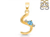 Blue Topaz & White Topaz Alphabet S Pendant BTZ-RDA-19.