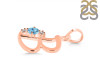 Blue Topaz & White Topaz Alphabet B Pendant BTZ-RDA-2.