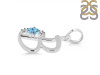 Blue Topaz & White Topaz Alphabet B Pendant BTZ-RDA-2.