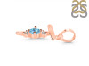 Blue Topaz & White Topaz Alphabet T Pendant BTZ-RDA-20.
