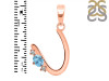 Blue Topaz & White Topaz Alphabet U Pendant BTZ-RDA-21.