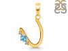 Blue Topaz & White Topaz Alphabet U Pendant BTZ-RDA-21.