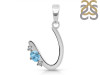 Blue Topaz & White Topaz Alphabet U Pendant BTZ-RDA-21.
