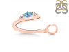 Blue Topaz & White Topaz Alphabet U Pendant BTZ-RDA-21.