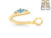 Blue Topaz & White Topaz Alphabet U Pendant BTZ-RDA-21.