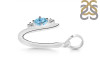Blue Topaz & White Topaz Alphabet U Pendant BTZ-RDA-21.