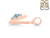 Blue Topaz & White Topaz Alphabet V Pendant BTZ-RDA-22.