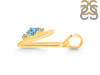 Blue Topaz & White Topaz Alphabet V Pendant BTZ-RDA-22.