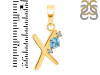 Blue Topaz & White Topaz Alphabet X Pendant BTZ-RDA-24.