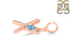 Blue Topaz & White Topaz Alphabet X Pendant BTZ-RDA-24.
