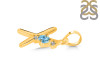 Blue Topaz & White Topaz Alphabet X Pendant BTZ-RDA-24.