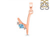 Blue Topaz & White Topaz Alphabet Y Pendant BTZ-RDA-25.