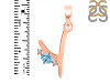 Blue Topaz & White Topaz Alphabet Y Pendant BTZ-RDA-25.