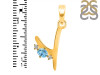 Blue Topaz & White Topaz Alphabet Y Pendant BTZ-RDA-25.