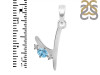 Blue Topaz & White Topaz Alphabet Y Pendant BTZ-RDA-25.