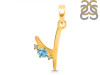 Blue Topaz & White Topaz Alphabet Y Pendant BTZ-RDA-25.