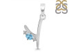 Blue Topaz & White Topaz Alphabet Y Pendant BTZ-RDA-25.