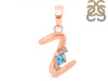 Blue Topaz & White Topaz Alphabet Z Pendant BTZ-RDA-26.