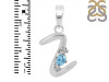 Blue Topaz & White Topaz Alphabet Z Pendant BTZ-RDA-26.