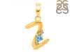 Blue Topaz & White Topaz Alphabet Z Pendant BTZ-RDA-26.