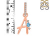 Blue Topaz & White Topaz Alphabet A Pendant BTZ-RDA-27.