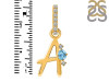 Blue Topaz & White Topaz Alphabet A Pendant BTZ-RDA-27.