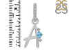 Blue Topaz & White Topaz Alphabet A Pendant BTZ-RDA-27.