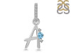 Blue Topaz & White Topaz Alphabet A Pendant BTZ-RDA-27.