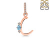 Blue Topaz & White Topaz Alphabet C Pendant BTZ-RDA-29.