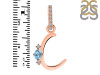 Blue Topaz & White Topaz Alphabet C Pendant BTZ-RDA-29.