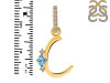 Blue Topaz & White Topaz Alphabet C Pendant BTZ-RDA-29.