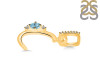 Blue Topaz & White Topaz Alphabet C Pendant BTZ-RDA-29.