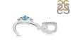 Blue Topaz & White Topaz Alphabet C Pendant BTZ-RDA-29.