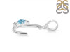 Blue Topaz & White Topaz Alphabet C Pendant BTZ-RDA-3.
