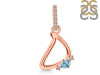 Blue Topaz & White Topaz Alphabet D Pendant BTZ-RDA-30.