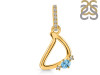 Blue Topaz & White Topaz Alphabet D Pendant BTZ-RDA-30.