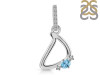 Blue Topaz & White Topaz Alphabet D Pendant BTZ-RDA-30.